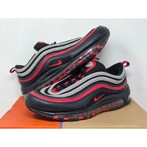 Nike Air Max 97 BLACK RED SILVER 921826-014 Size 10.5 WORN